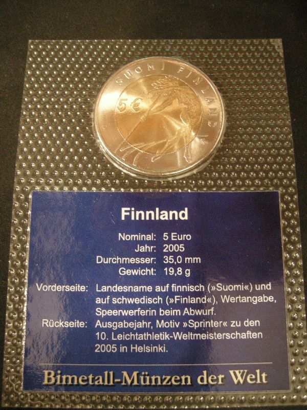 (afbeelding voor) 5 Euro Finland2 005 in Blisterverpakking